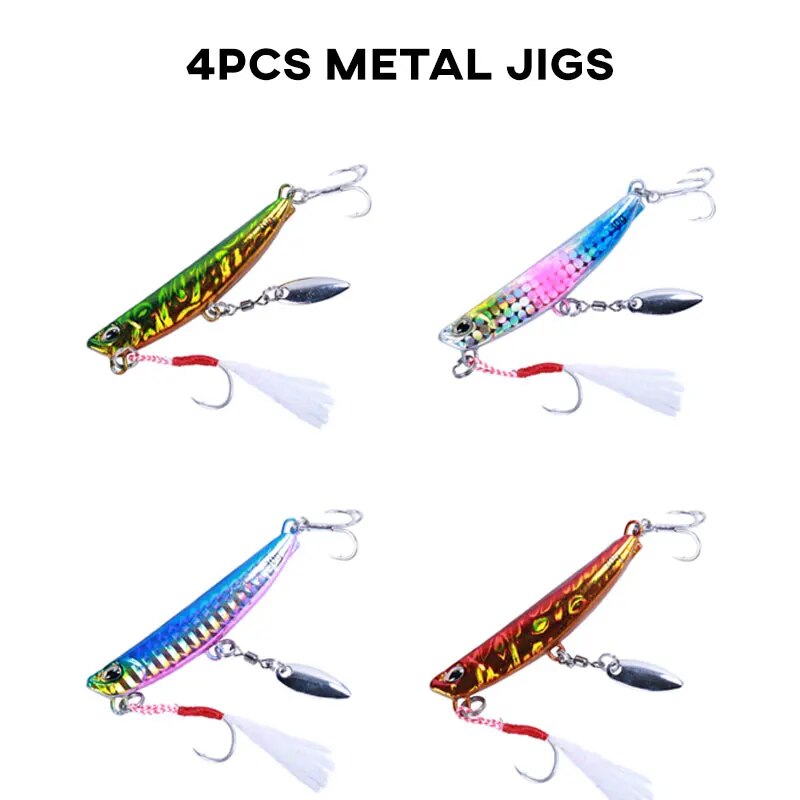 Fishing Lure Buzzbait - Металлическая джиг-ложка, рыболовные приманки, 4 шт.,