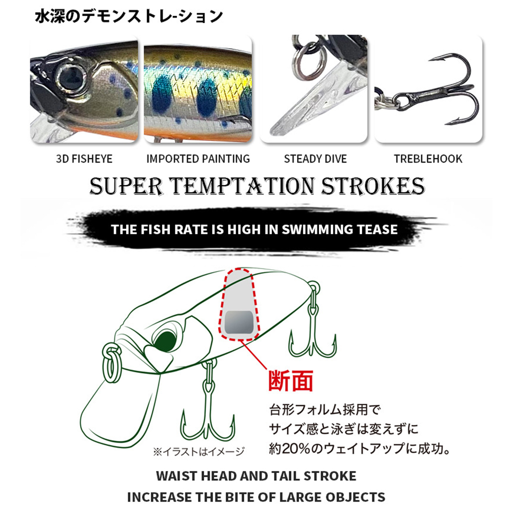 Рыболовные приманки 5 см, 6 г, – обзор и цена Fishing Lure Jerkbait